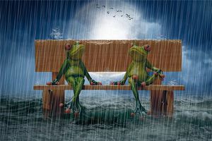 夢見一下大雨漲大水